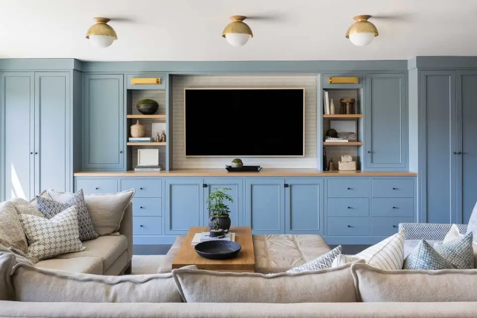 how to decorate an entertainment center