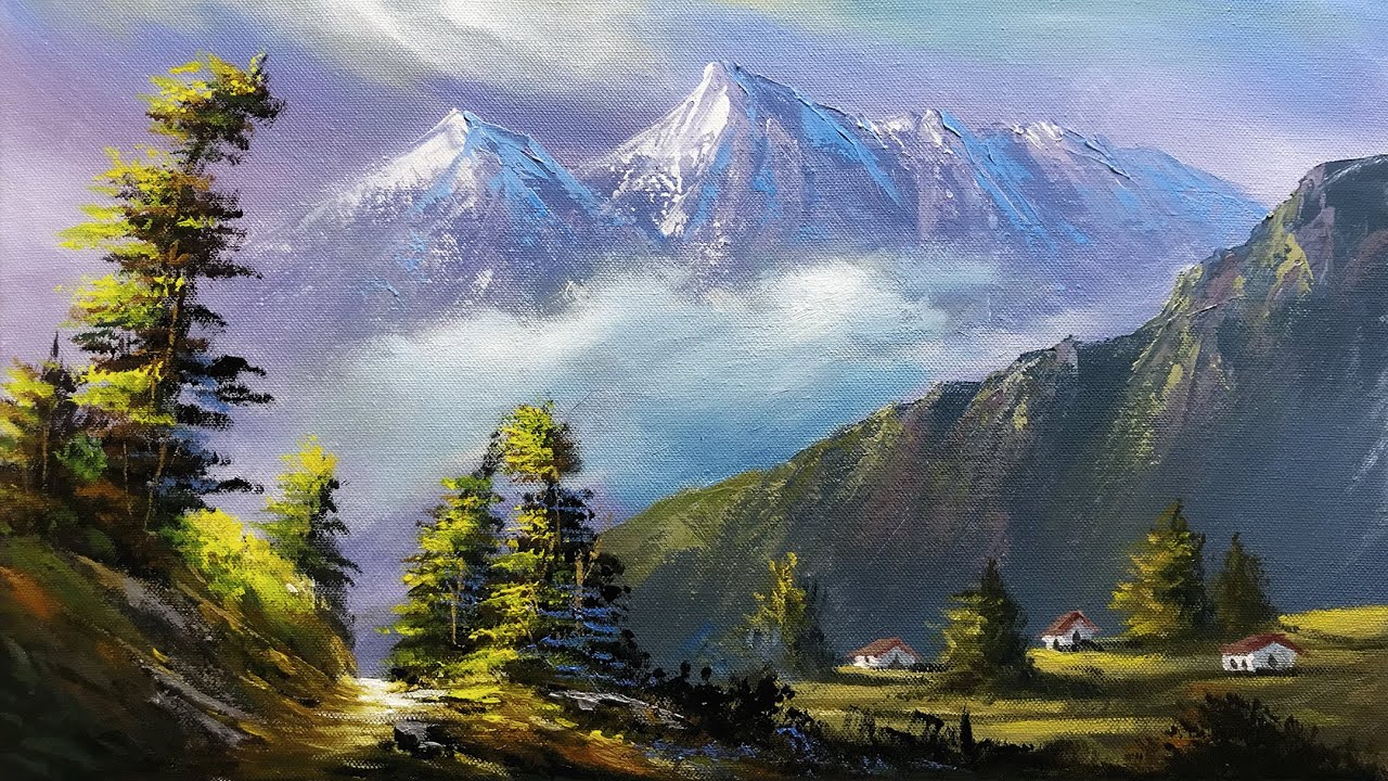 how to paint mountains in acrylic
