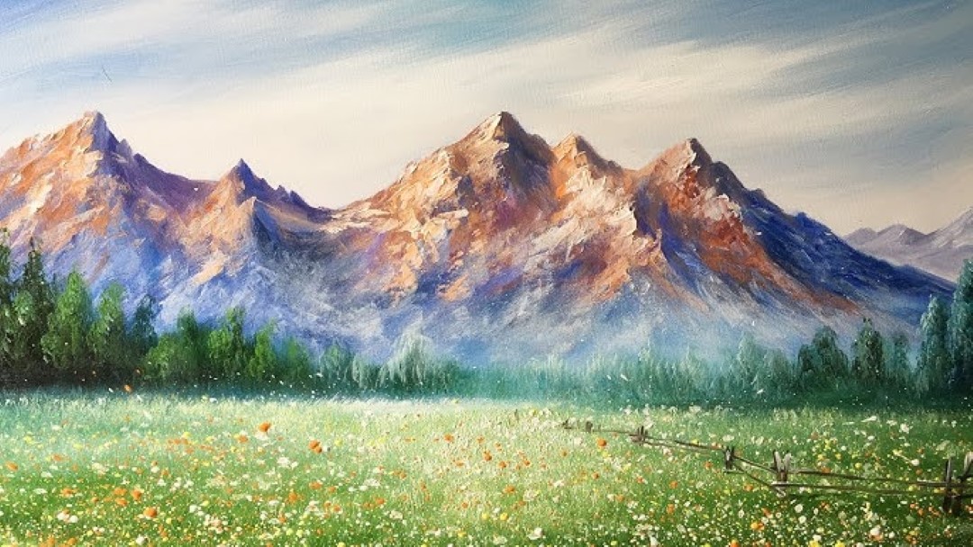 how to paint mountains acrylic